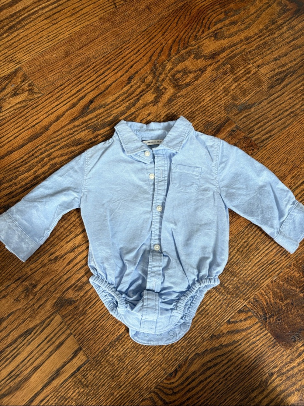 Janie and Jack | Light Blue Baby Button-Front Onesie